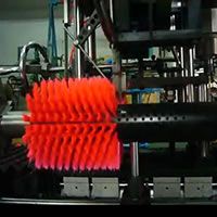 making roller brush with pink filaments