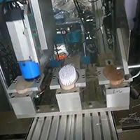 2-axis machine making wood scrub brushes